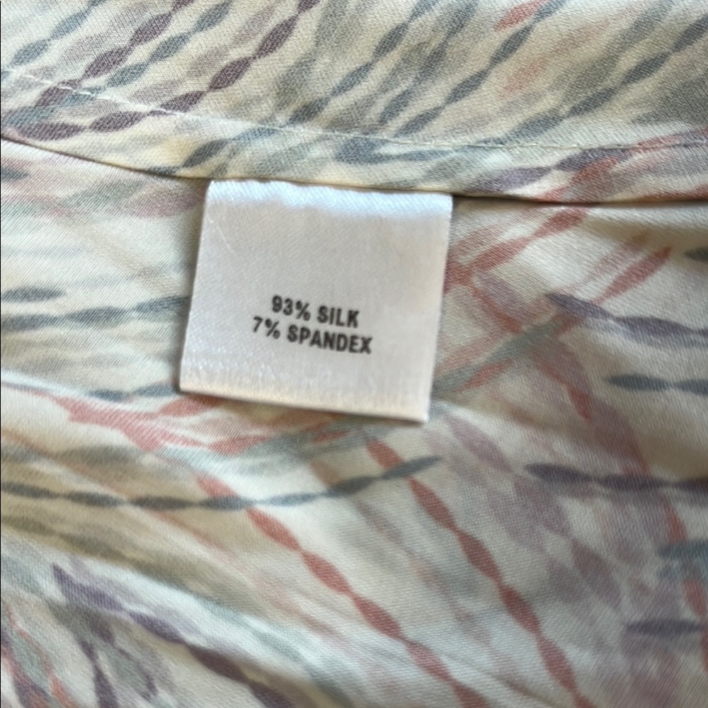 Tucker NYC Stella Dress Ecru Retro Geo in Stretch Charmeuse Silk Mock Neck - Picture 12 of 13